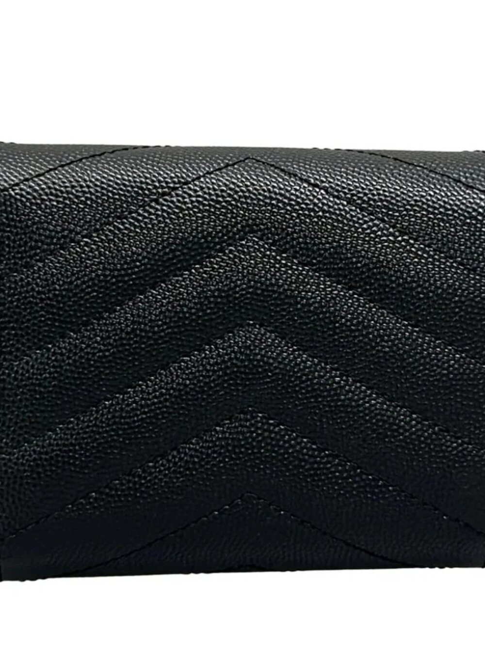 SAINT LAURENT PARIS Cassandra Multifold Wallet 692061 Black Leather - - Picture 2 of 12